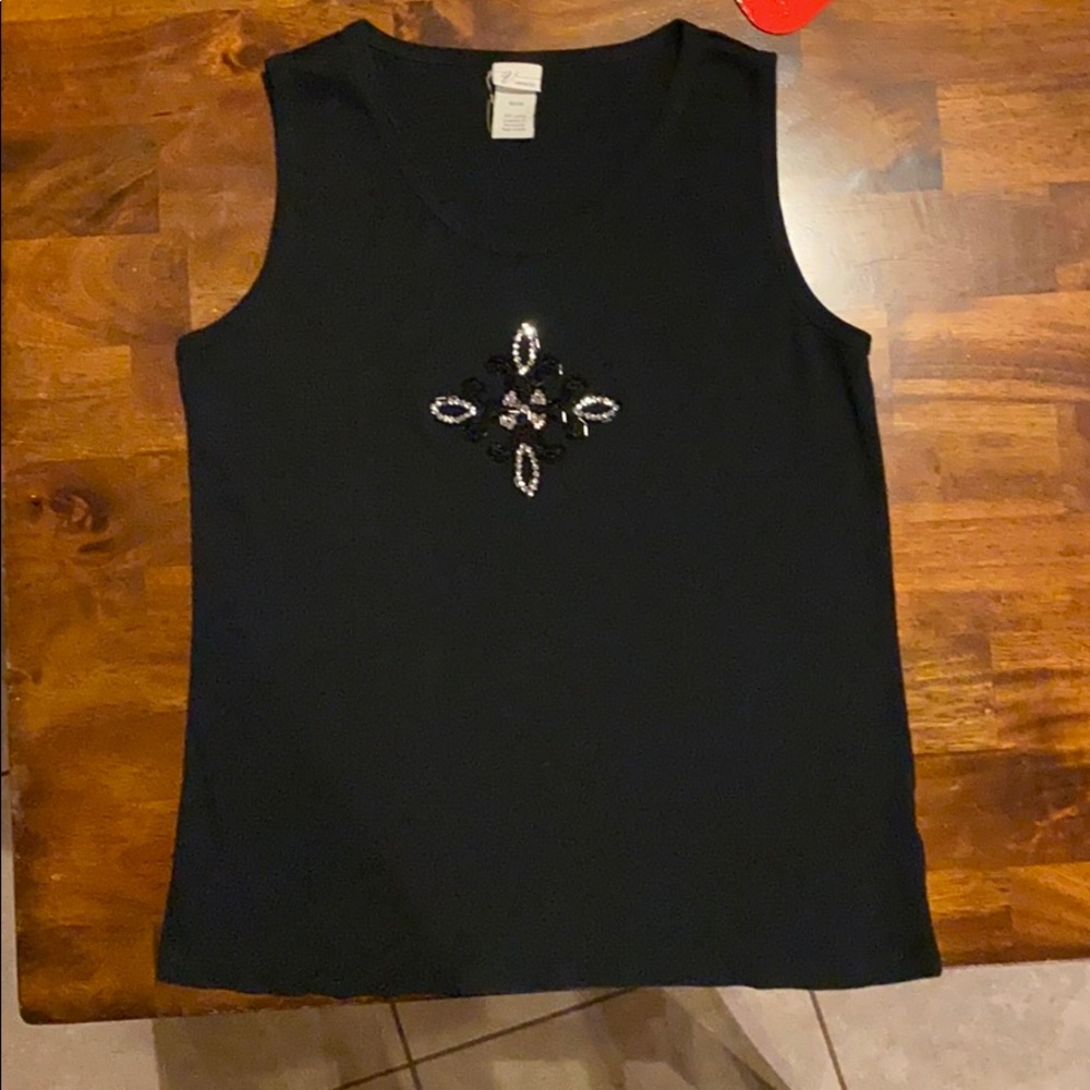Venezia Black Beaded Tank Top 18/20